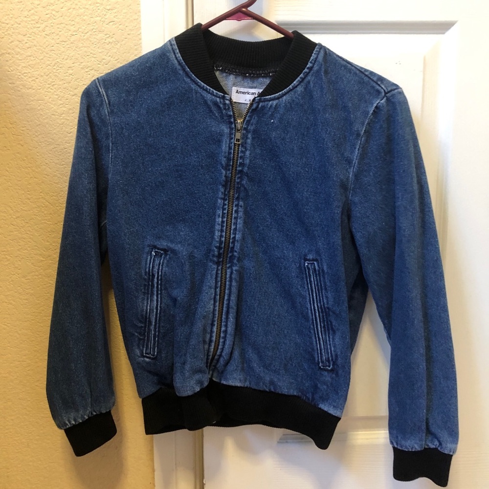 American apparel bomber denim jacket